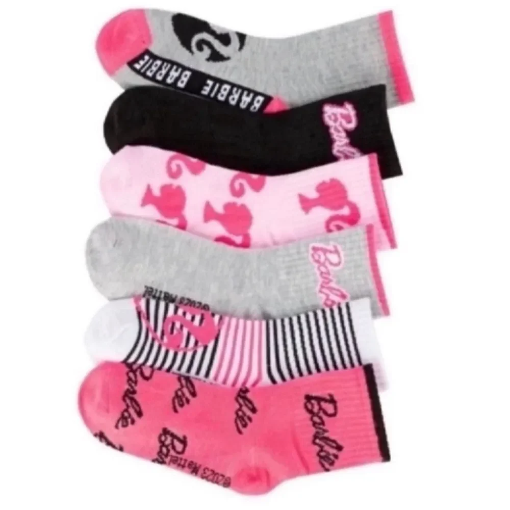 6 Pack Kids Barbie Ribbed Quarter Size 6/8